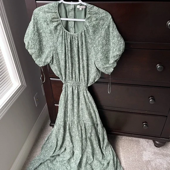 Madewell Green Floral Midi Dress - Picture 10 of 10